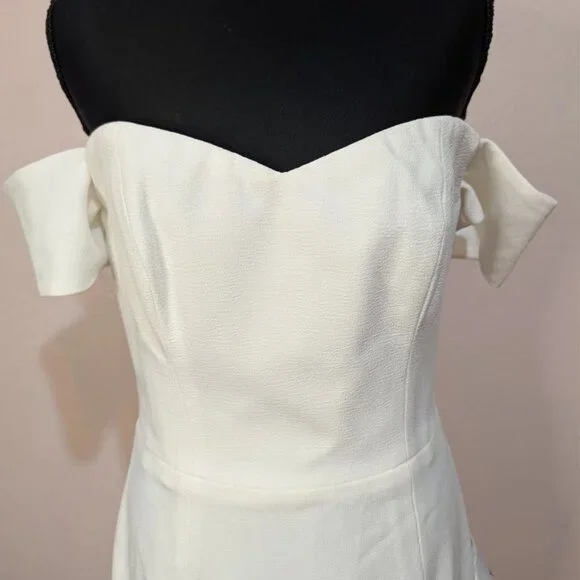 (NWT) Dress The Population Womens Off The Shoulder Dress M Off White Ivory NEW - Picture 5 of 14